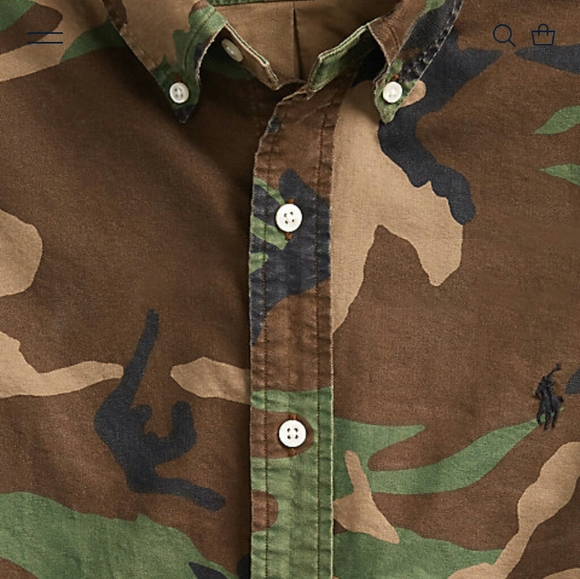 Men Polo Ralph Lauren Camouflage Oxford Shirt - Picture 2 of 2